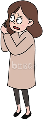 手绘女生打电话
