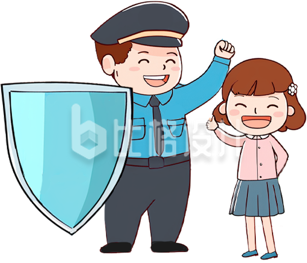 警察保护小女孩