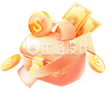 金融基金金币手绘插画