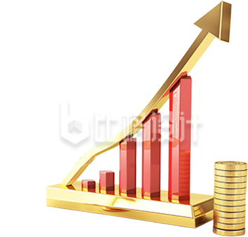 3D立体商务风金融产品上升图标
