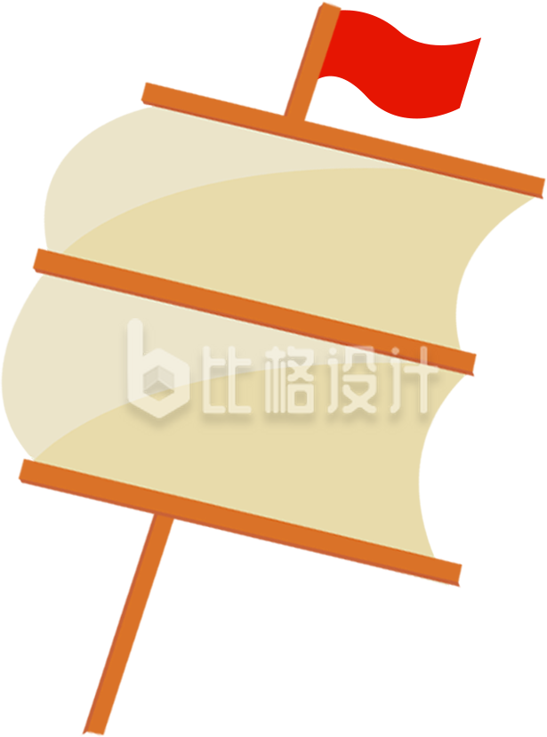 帆船的帆手绘插画
