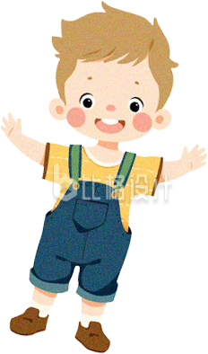 外国可爱小男孩手绘插画