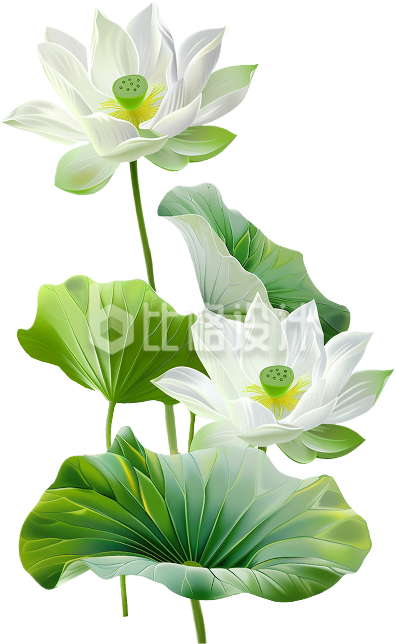 手绘荷花