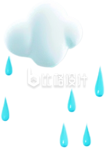 一朵白色的云在下雨