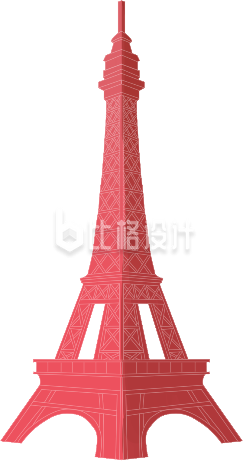 红色巴黎埃菲尔铁塔