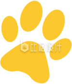 黄色手绘猫爪印