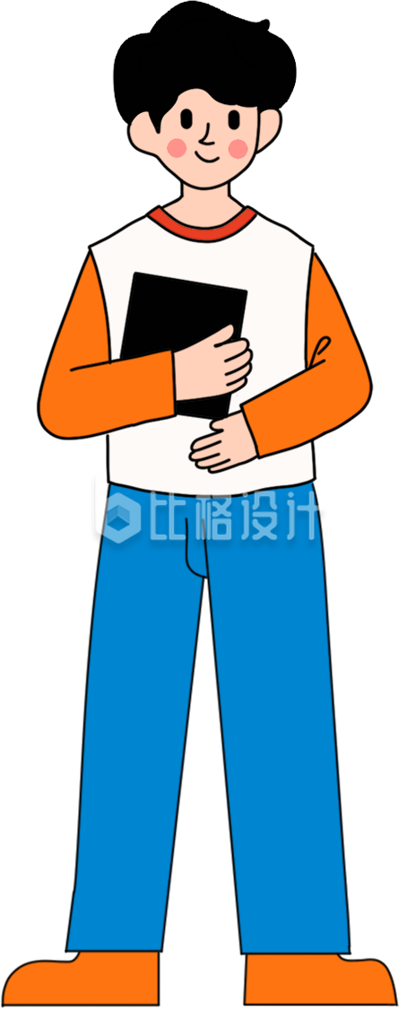 男学生卡通手绘