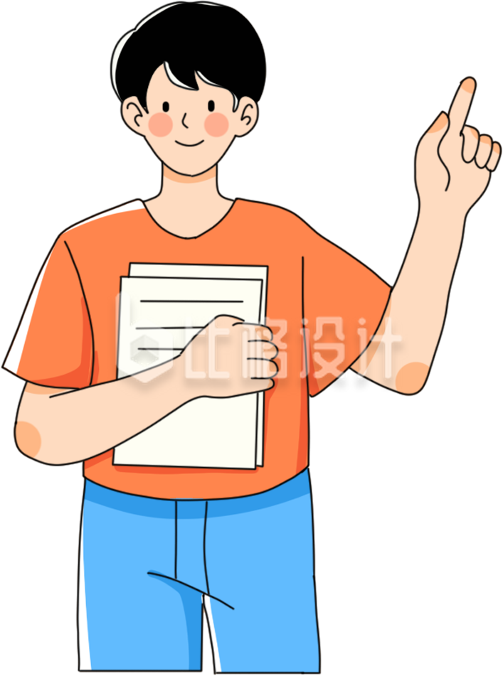 男生学生手绘卡通