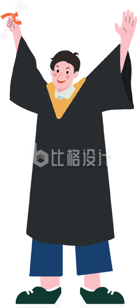 学生毕业学士服手绘