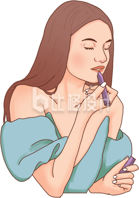 手绘女生化妆