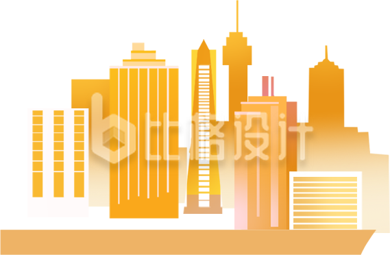 手绘建筑群
