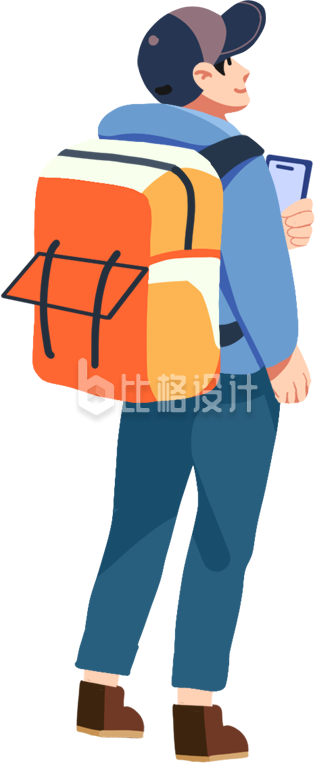 背包客旅行者男生