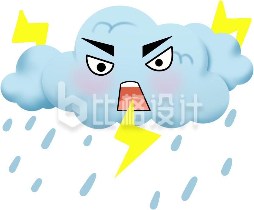 可爱手绘雷电闪电暴雨图标 可爱手绘雷电闪电暴雨图标