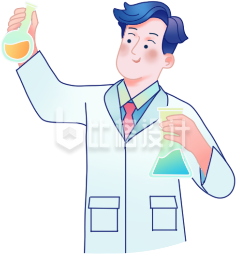手绘科学家研究员