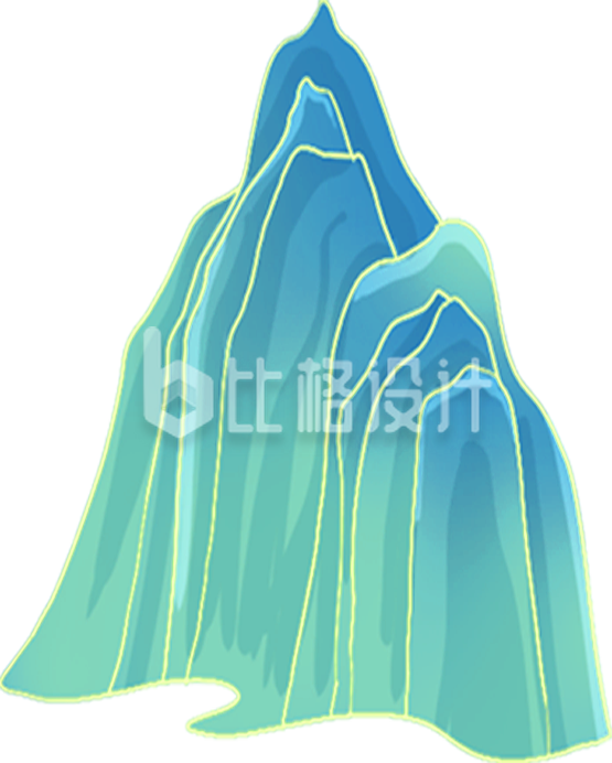 山峰手绘