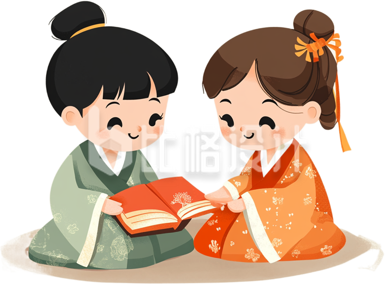 手绘国风学生