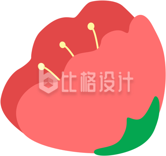 手绘红色小花