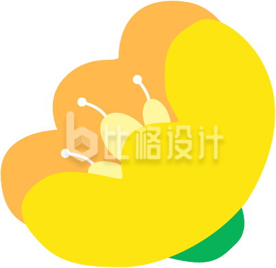 手绘黄色小花