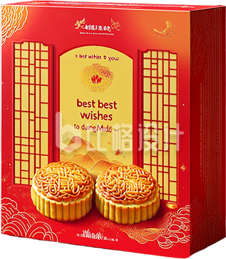 红色的月饼礼盒