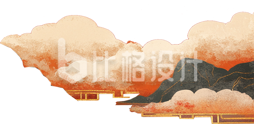 国潮风祥云山峰
