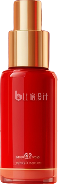 红色玻璃瓶高端护肤品