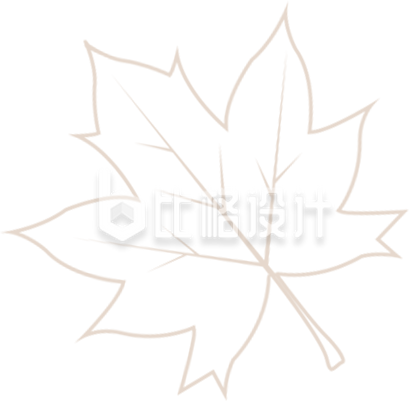 树叶枫叶线条手绘插画