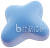 蓝色的装饰星星3D