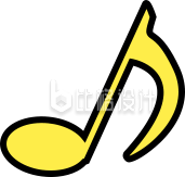 音符手绘插画黄色