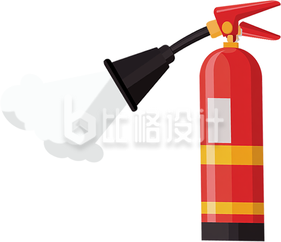 消防灭火器手绘插画