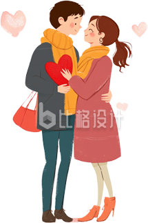手绘情侣