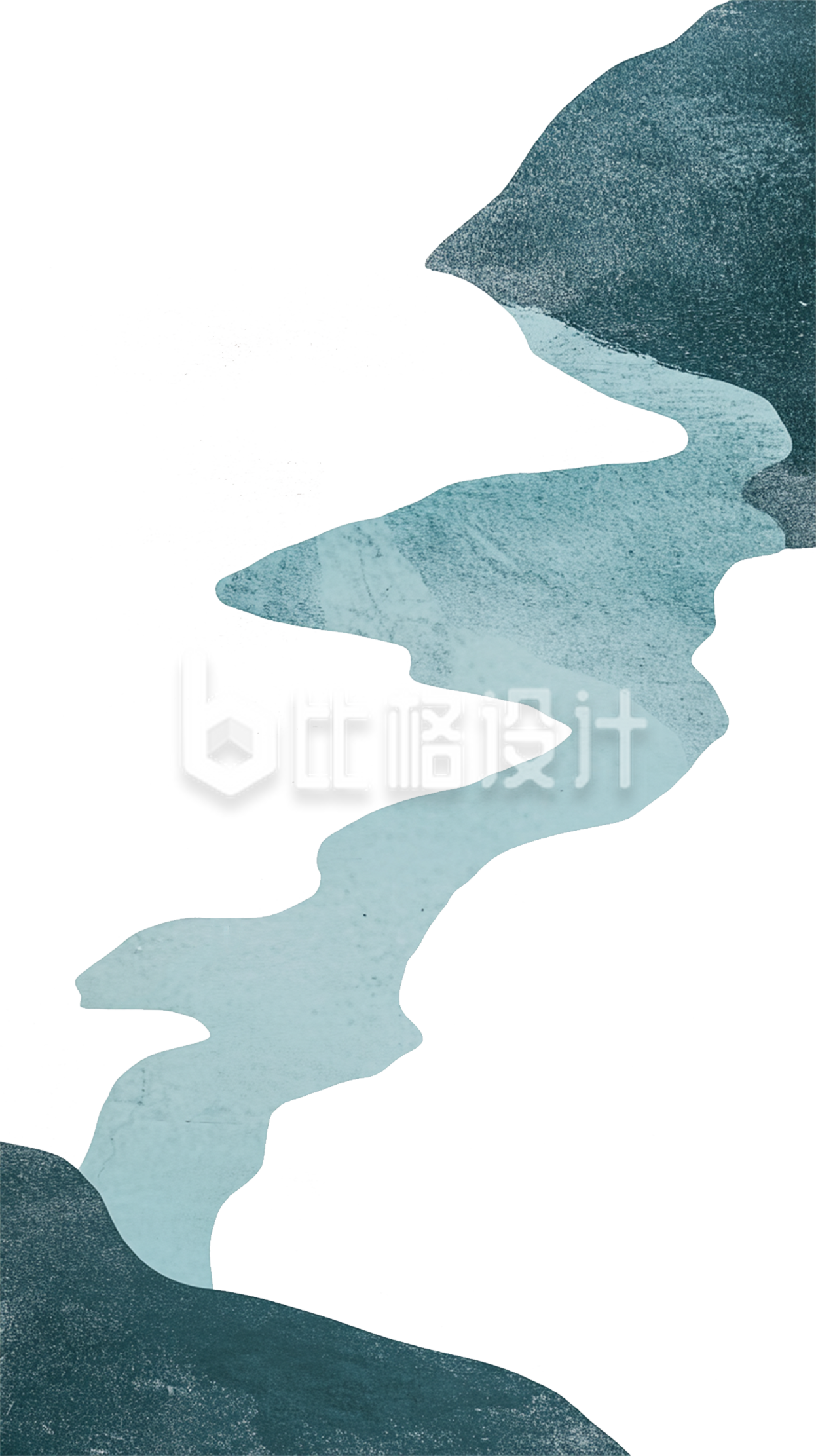 日系风格插画山峰