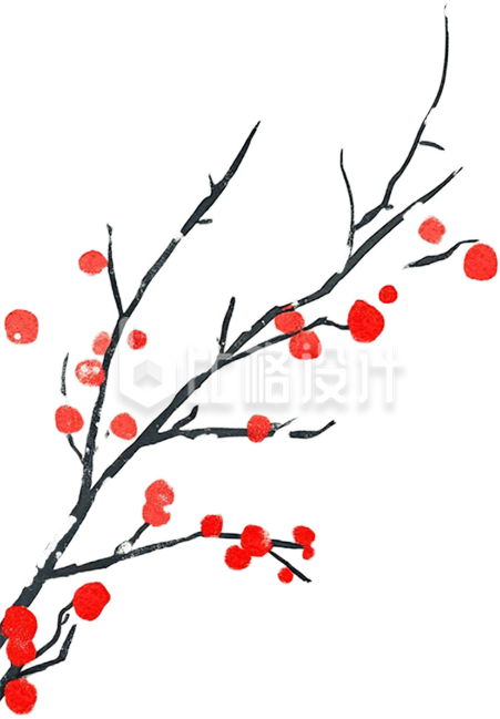 冬季盛开的红梅