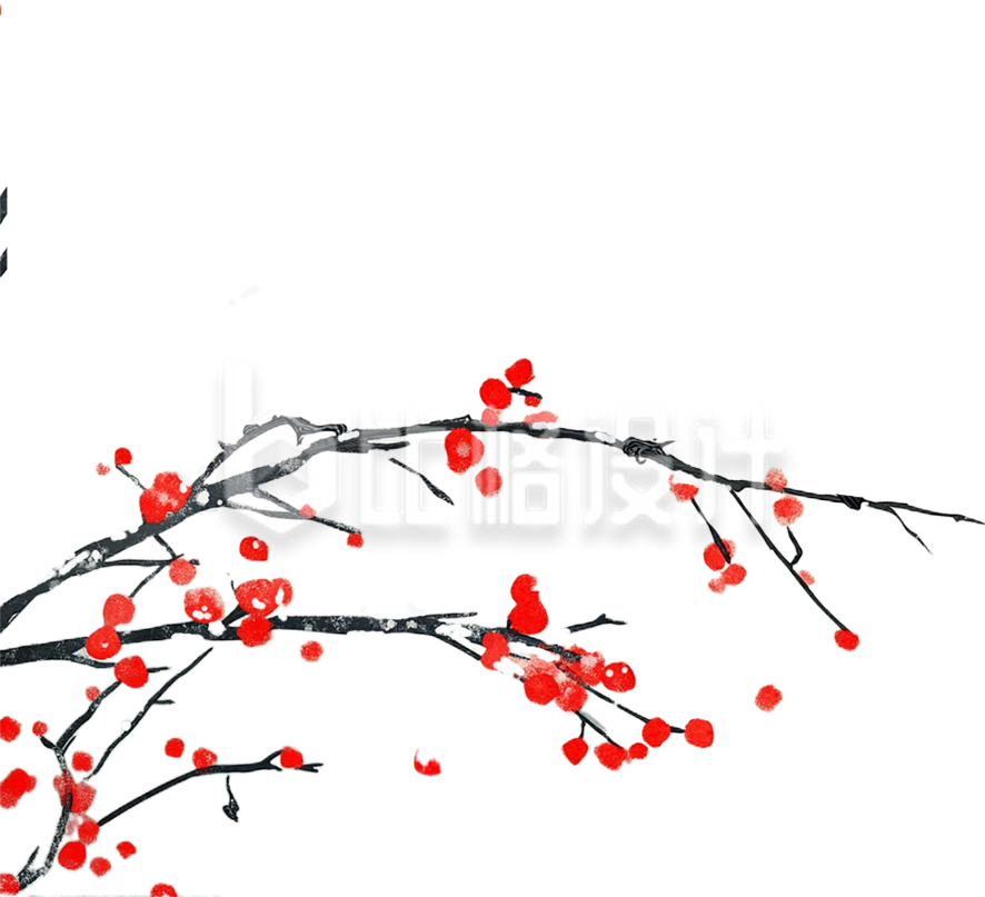 冬季盛开的红梅