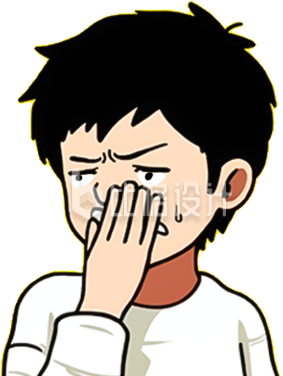 一个用手捂嘴的男孩