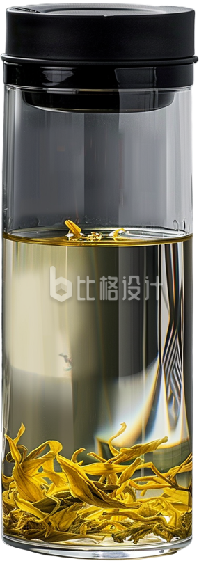 保温杯玻璃泡茶养生实景免抠图片