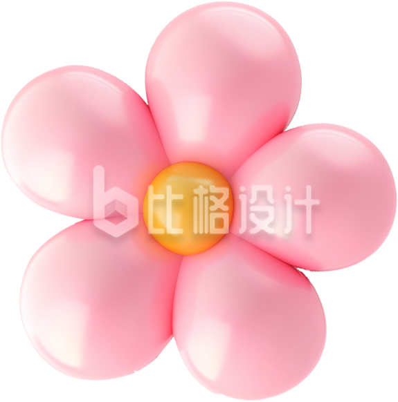 3D粉色小花