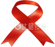 手绘红丝带
