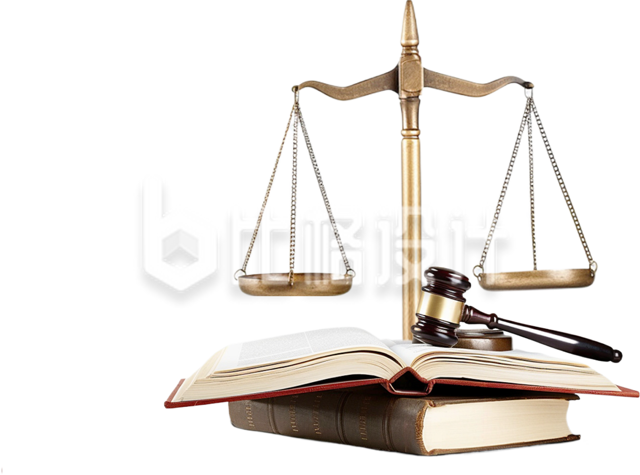法律司法书本天平实景免抠图片