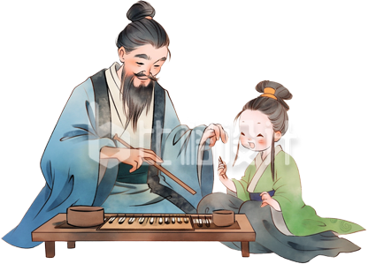 国学教育培训古风插画手绘 国学教育培训古风插画手绘