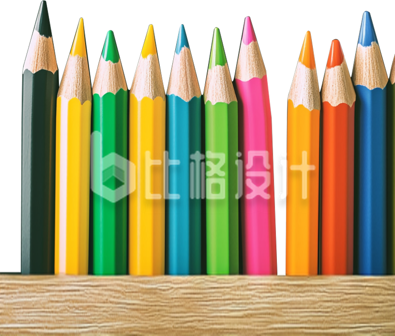一堆彩色铅笔