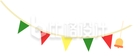 节日彩旗装饰手绘