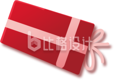 红色礼盒礼物手绘