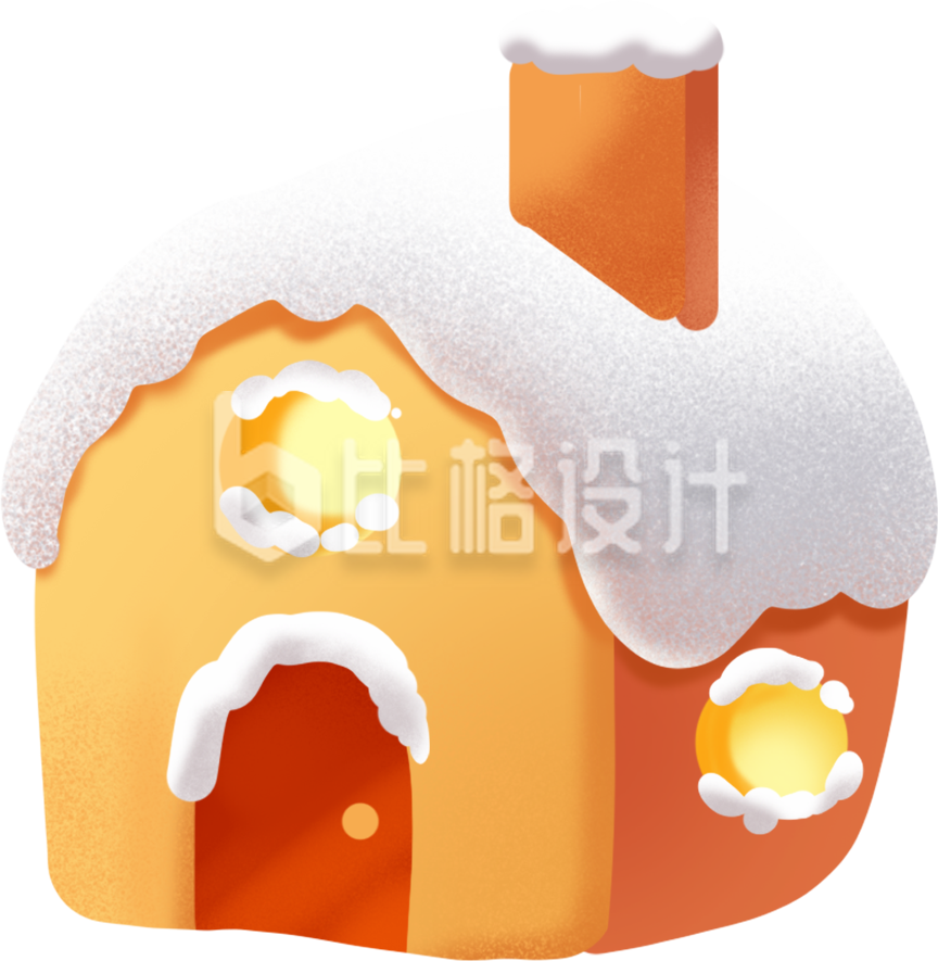 圣诞节雪屋插画