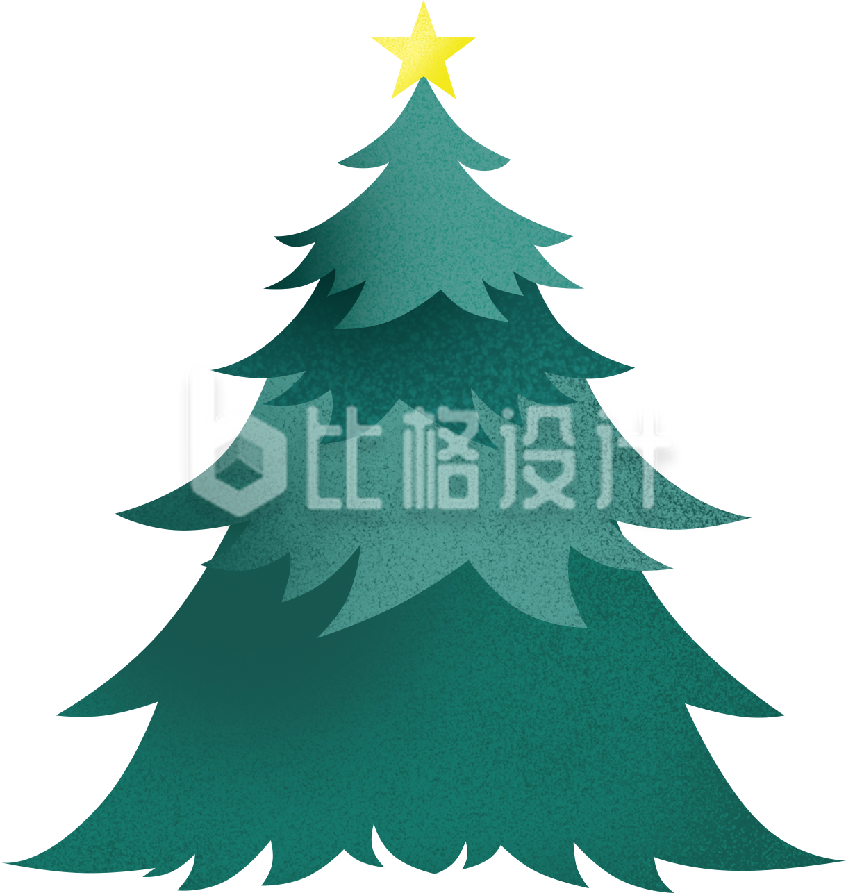 绿色圣诞树手绘