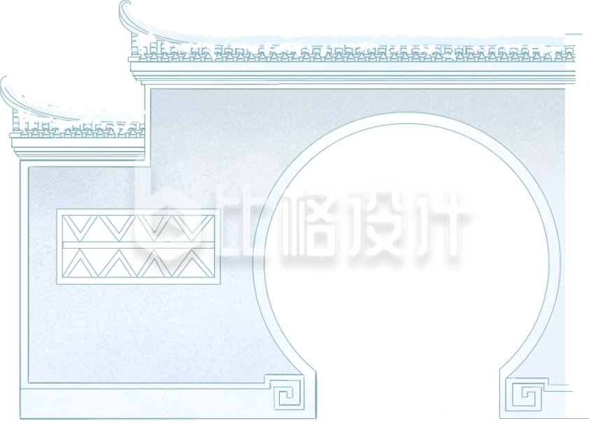中式建筑手绘