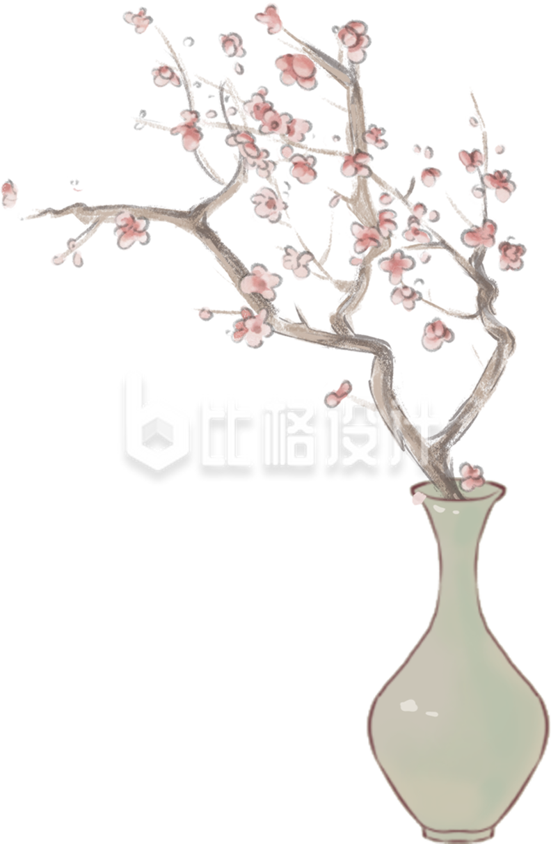 梅花花瓶插画