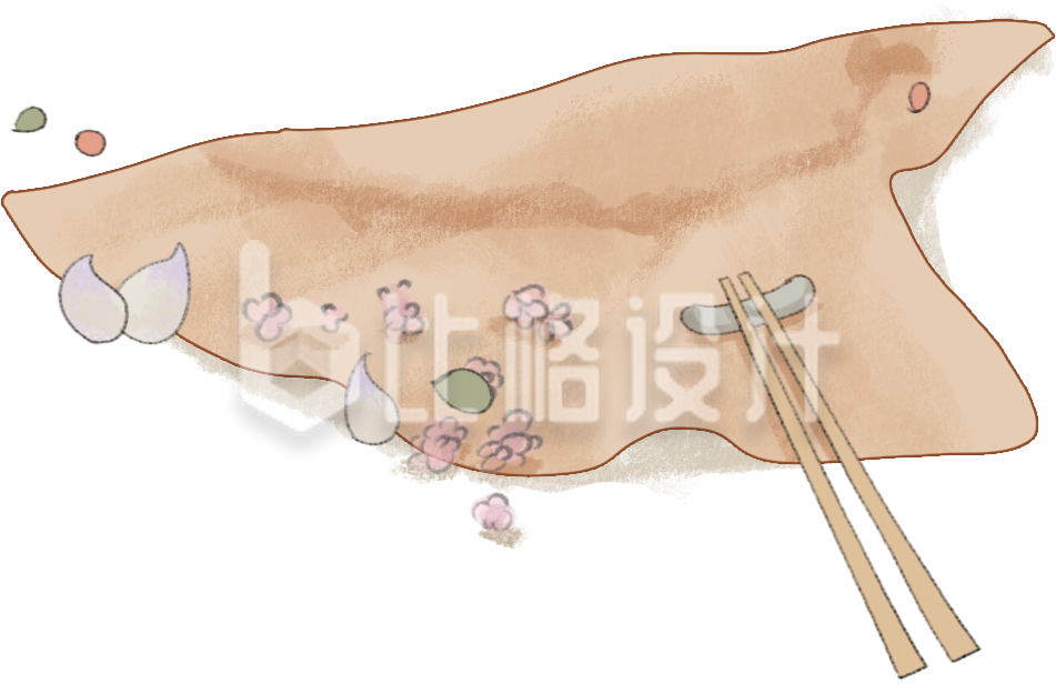 桌布筷子手绘