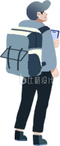 蓝色旅行者手绘