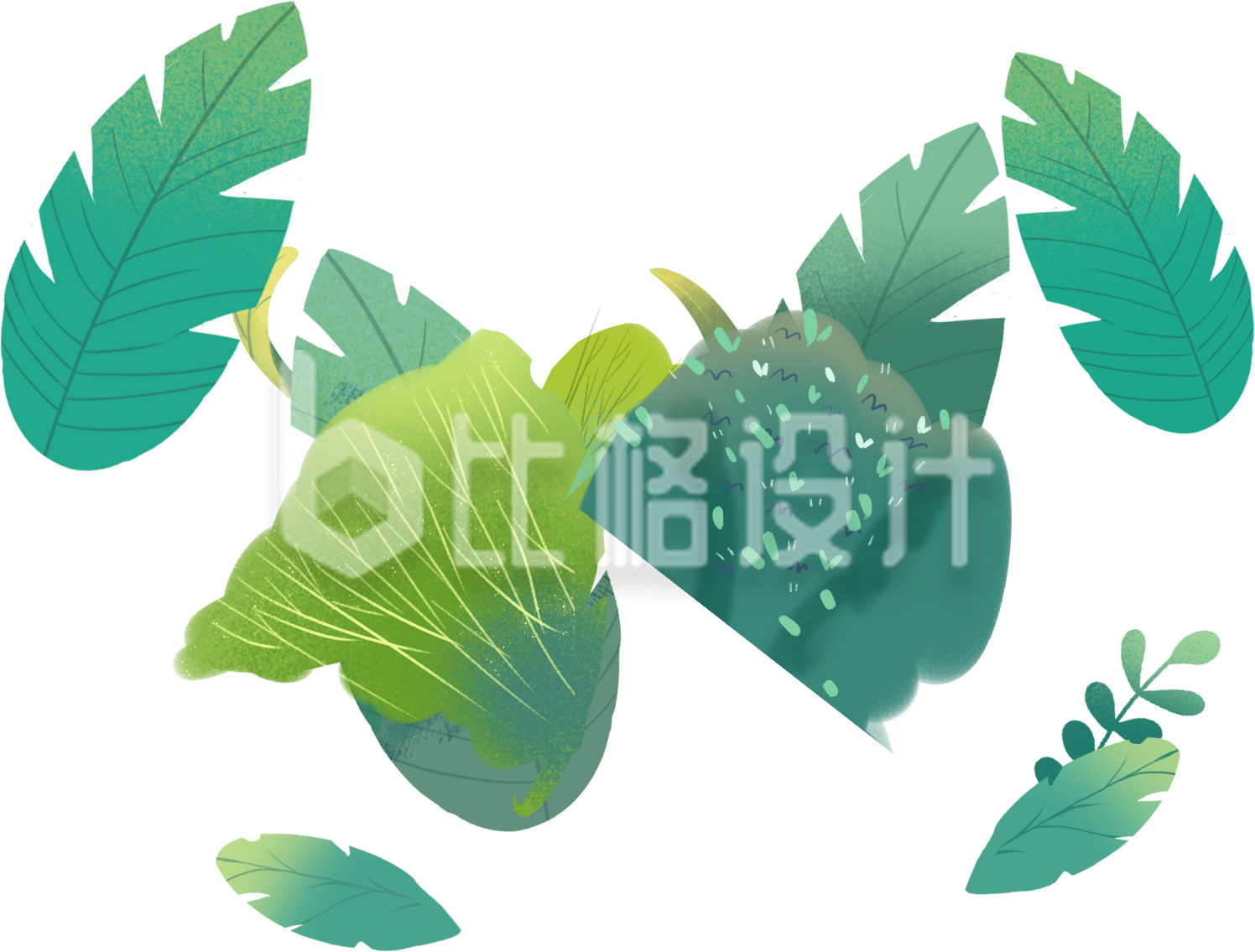 绿叶手绘
