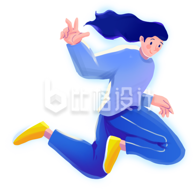 女大学生手绘插画